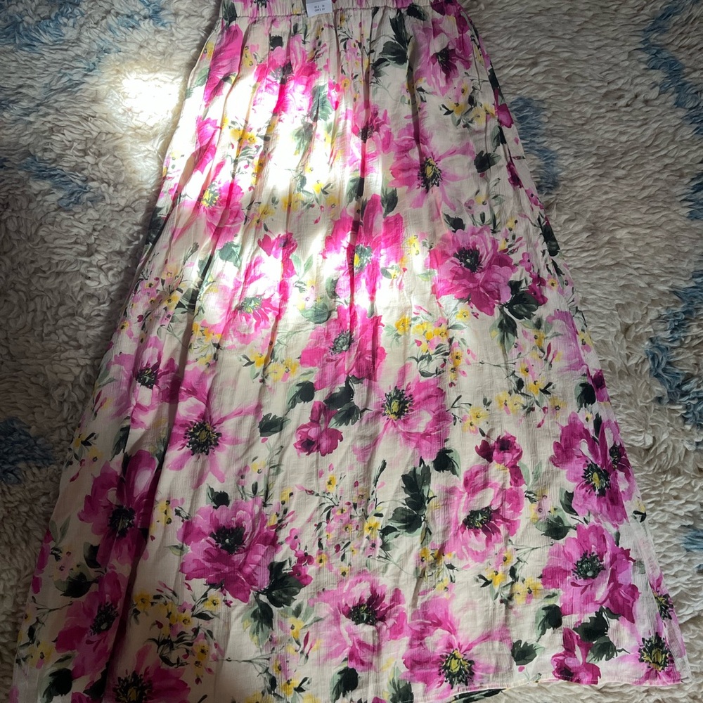 Abercrombie & Fitch Floral Pink Maxi Skirt